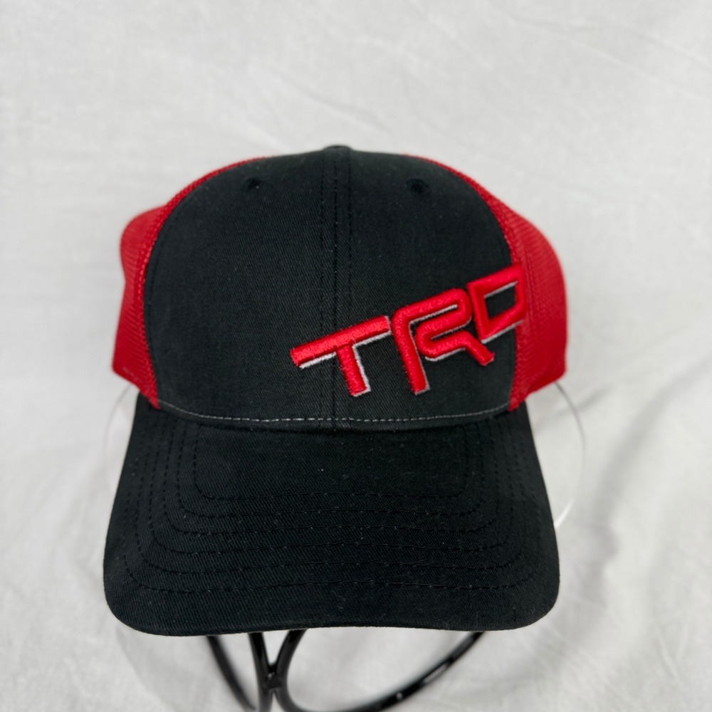 Toyota Racing TRD NASCAR Hat‎ Cap Black Red Trucker Style